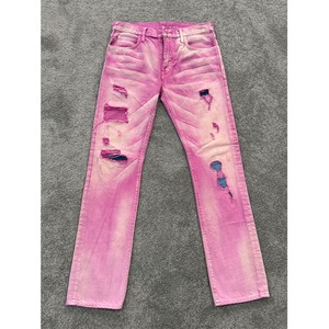 Pantalones Vaqueros de Mezclilla para Hombre, Nuevos, Personalizados, de Alta Calidad, con Parches, Lavado Enzimático, Desgastados, Rectos - Product Image 6