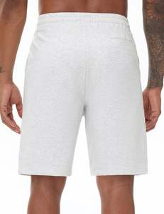 Pantalones Cortos Básicos para Hombre, 100% Algodón, Tela de Lona Sólida, Corte Holgado, Cintura con Cordón, Transpirables, Hasta la Rodilla, Ropa Casual para el Hogar - Product Image 3