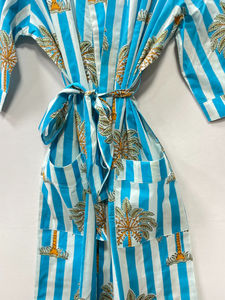 Robe Kimono Femme 100% Coton à Motif Floral Col V Tissée de Haute Qualité Décontractée Été Hiver Douce Respirante Séchage Rapide avec Logo Avant - Product Image 6