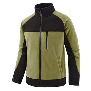 OEM Custom Logo Embroidery Printed Design Large <b>Fleece</b> Jacket <b>Men's</b> 7XL Winter Polar Warm Outdoor Cardigan Sweater Puffer Jacket - Product Image 4