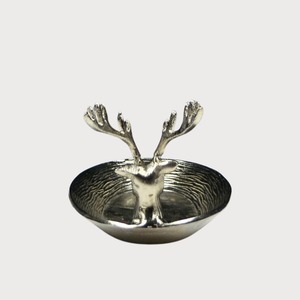 Rustic Deer Head <b>Bowl</b> | Decorative Silver Catchall Dish - Product Image 1