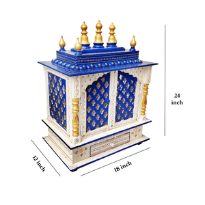 Impression d'art décorative murale représentant un temple en bleu et blanc, œuvre d'art traditionnelle bleu et blanc pour la décoration de la maison et les cadeaux - Product Image 4