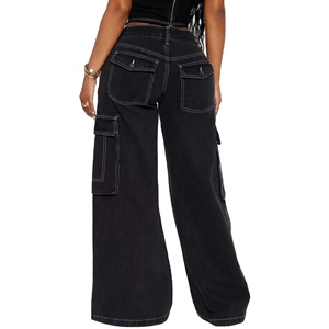 Pantalon cargo décontracté d'hiver pour femme, taille élastique, jambe large, nouvelle collection 2026, avec logo personnalisé et imperméable, vente en gros - Product Image 4