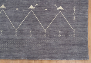 Tapis en laine tissé à la main Gabbeh, gris minimaliste, style bohème, tapis de sol pour la maison, décoration confortable pour le salon et la chambre - Product Image 5