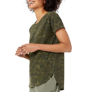 T-shirts pour femmes décontractés à séchage rapide compressés anti-rides respirants en tissu polyester/coton nouveauté - Product Image 2