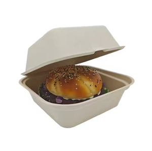Dùng một lần phân hủy sinh học 6 "Burger vỏ sò hộp thức ăn nhanh container cho sinh thái thân thiện takeout bao bì làm mía bã mía - Product Image 3