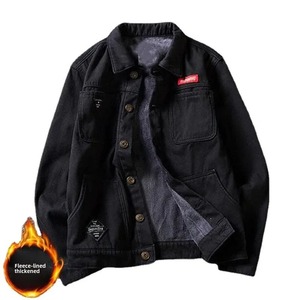 แจ็กเก็ตยีนส์ของผู้ชายผ้าฝ้าย100% พรีเมี่ยมระบายอากาศได้ดีใหม่ให้ความอบอุ่นในฤดูหนาวแจ็คเก็ตผ้าเดนิมปรับแต่งได้สำหรับผู้ชาย - Product Image 4