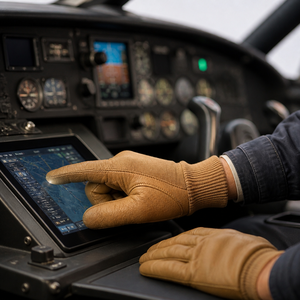 <b>Touchscreen</b> Lightweight Flight <b>Gloves</b> Thin Fur Palm Aramid Breathable Needle Detection Beach Use WRIST Length Pilot Flyer <b>Gloves</b> - Product Image 4