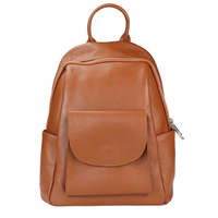 Sac à dos souple pour femme en cuir véritable Dollar avec accessoires dorés - Fermeture éclair - 28x16x31cm - Fabriqué en Italie - Art. 24034
