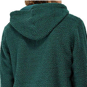 Sweat à capuche en molleton à motif solide vert foncé de haute qualité pour hommes - Product Image 6