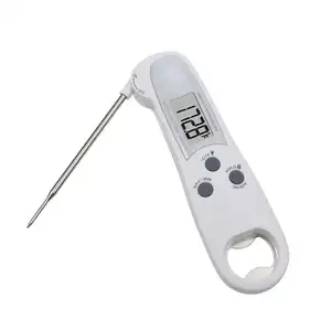 Backlight Digital Screen BBQ / Kitchen Cooking Meat Food Thermometer 180 degree Rotation Probe with Bottle Opener