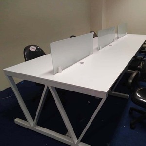 Escritorio Modular Industrial Moderno para Cuatro Personas con Patas de Acero en Forma de V, Requiere Ensamblaje (BNV68061) - Product Image 5