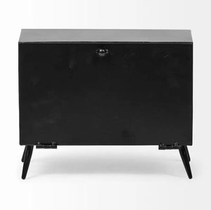 AK นาฬิกาอะนาล็อกโลหะสี่เหลี่ยมทองเหลืองพร้อมฐานเสา4เสาสีดำสำหรับตกแต่งโต๊ะ/ของตกแต่งชั้นวาง - Product Image 4