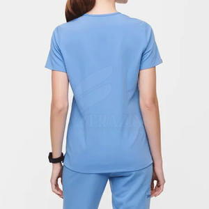 ชุดยูนิฟอร์มผ้าถักแขนสั้นคอปกตั้งสำหรับใช้ในโรงพยาบาลดีไซน์ใหม่สำหรับฤดูร้อน - Product Image 6