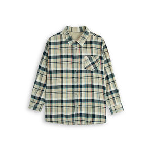 Camisa clásica a cuadros de franela para hombre, camisas informales de manga larga con botones, 2 bolsillos en el pecho, puños ajustables - Product Image 1