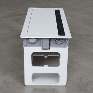 Caja de alimentación empotrada para escritorio de 6 tomas con cubierta de aleación de aluminio y amortiguación - Product Image 6