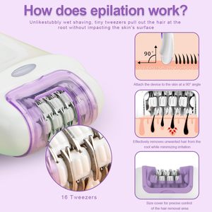 Épilateur Électrique Rechargeable pour Femmes, Machine d'Épilation Indolore, Tondeuse Rasoir pour Corps et Visage, Pince à Épiler à Ressort, Usage Domestique - Product Image 4