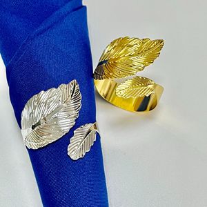 Usine <span class=keywords><strong>En</strong></span> Gros Haut De Gamme Hôtel Serviette Anneaux Feuille D'or Serviette Anneaux Serviette Cercles Fermoirs et Anneau De <span class=keywords><strong>Tissu</strong></span> pour Bords De Serviette - Product Image 2