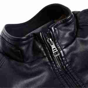 Chemises à broderie avec appliques en cuir PU de haute qualité pour hommes Vestes à fermeture éclair pour hommes Fabricant de vestes en cuir PU noir - Product Image 3