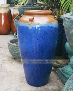 Cautivadora maceta de cerámica moderna galvanizada azul-amarilla Ombre para plantar en el hogar y el jardín, respetuosa con el medio ambiente, duradera - Product Image 2