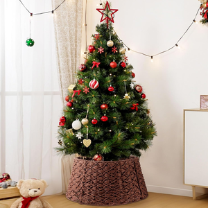 Nuevo diseño Farmhouse Round Seagrass Christmas Tree Collar X-Shape Weave Christmas Home Decor Venta al por mayor de Vietnam - Product Image 4