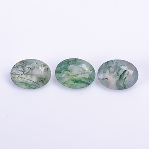 Agate verte mousse, coupe ovale brillante, pierre précieuse naturelle en vrac, fabrication de bijoux, personnalisable, 8,0x6,0x4,0 mm, haute qualité, 1,0 carat - Product Image 2