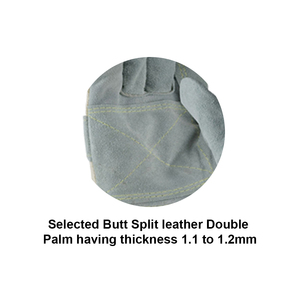 Guantes de Seguridad de Cuero Holy Signs, Doble Palma, Resistentes a la Abrasión, Antideslizantes, Hechos en Pakistán - Product Image 5