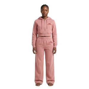 Ensemble personnalisé de veste zippée et pantalon en molleton pour femme, ensemble deux pièces uni de survêtement et crop top à capuche pour femme - Product Image 3