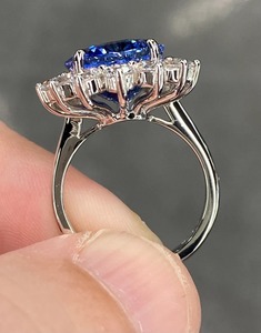 Anillo de compromiso de plata esterlina de zafiro azul vintage cristiano hecho a mano con ajuste de Punta certificado por terceros - Product Image 3