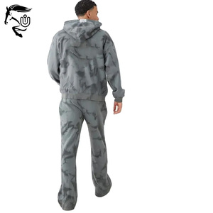 Conjunto de Sudadera con capucha y cremallera al por mayor, chándales para hombre con calidad de serigrafía y chándal polar de algodón 100% - Product Image 2