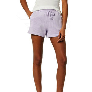Shorts décontractés pour femmes en coton 100% de haute qualité, couleur unie, respirants, nouveau design, couleurs personnalisées, taille à cordon de serrage - Product Image 4