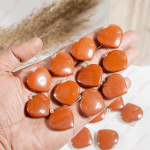 Wholesale Hot Selling Premium Quality Red Jasper Heart Shape Pendants Unisex Fashion Jewelry Emotional Healing For Meditation - Product Image 2