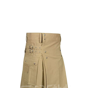 COSH KILTS Kilt utilitaire en coton marron avec bretelles réglables Poches tactiques et design robuste pour un confort quotidien - Product Image 1