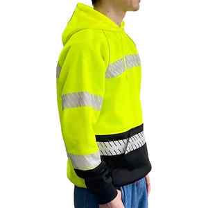 Logo personnalisé disponible plusieurs couleurs 100% coton imperméable respirant réfléchissant unisexe sweat à capuche de sécurité maille vêtements de travail - Product Image 4