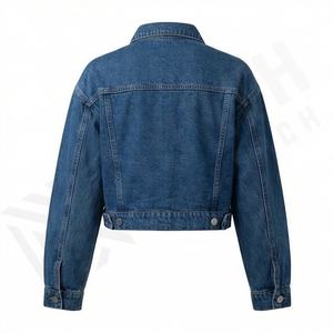 Meilleur Prix Veste en Jean Femme Automne Coton Coupe Ample Décontractée Couleur Personnalisable Épaules Tombantes Style Décontracté Streetwear Tendance - Product Image 2