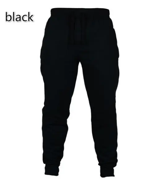 Création de logo personnalisé oem Pantalons de sport pour hommes Pantalons de survêtement noirs à pieds minces