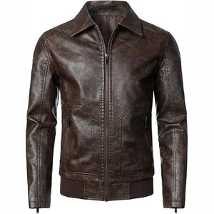 Nouveau style de vestes en cuir décontractées pour hommes Manteau en cuir personnalisé Veste d'hiver pour hommes - Product Image 3