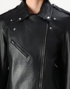 Venta caliente logotipo personalizado estilo y color chaquetas de cuero para mujer chaqueta de cuero de oveja Nappa para mujer - Product Image 6