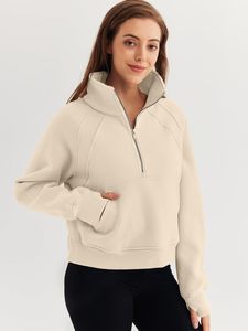 Vente en gros de sweats à capuche et sweat-shirts à col roulé imprimés pour femmes avec fermeture éclair à manches courtes pour la position du logo avant en hiver - Product Image 2
