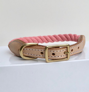 Collier en corde et cuir | Collier rose Collier de chien en cuir vert de haute qualité pour lévrier et Whippet - Product Image 2