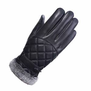 Gants de robe en gros en cuir véritable de Style de mode couleur noire mitaines de doigt complet gants de conduite de Sport de plein air - Product Image 4