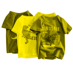 เสื้อยืดผ้าฝ้ายออร์แกนิคสำหรับเด็กผู้ชายเสื้อยืดคอกลมแห้งเร็วปรับแต่งโลโก้การ์ตูนพิมพ์ลายหลายสี - Product Image 5