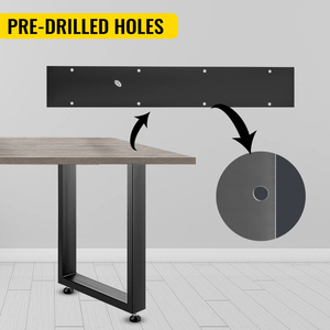 Juego de 2 patas de mesa de acero, forma cuadrada, 28'' de altura, 24'' de ancho, 28x24x3.1 pulgadas, color negro. Pata de Mesa de Metal para Bricolaje, Capacidad: 2204 lb, EDPTBL005 - Product Image 6