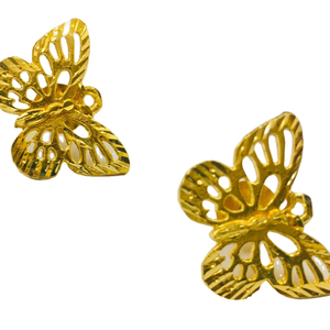 Pendientes de mariposa chapados en oro de 18 quilates, última moda, estilo punk, joyería de moda para mujeres y niñas para compromiso de boda - Product Image 1