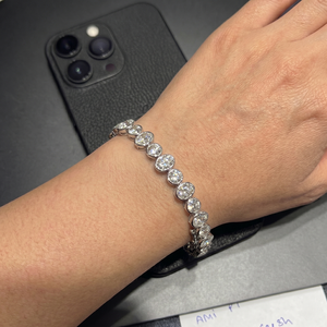 Pulsera de tenis de diamantes de platino PT950 para mujer, elegante, ligera, para uso diario, con engaste de bisel, certificado IGI, acabado brillante, regalo - Product Image 1
