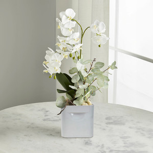 CRV3610WT - Medium White Tall Flat Portfolio <b>Vase</b> - 5 W x 2.8 L x 9.4 H - Product Image 2