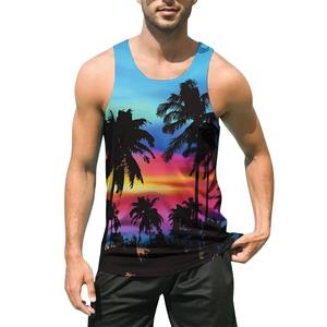 Camiseta sin mangas de verano con estampado de sublimación 3D con estilo, nueva camiseta sin mangas transpirable para hombre, camisetas de entrenamiento de gimnasio de algodón orgánico 100% - Product Image 2