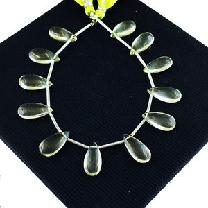 Smooth Pear Shape Loos Beaded Strand Natural Green Amethyst Gemstone 8Inch Long Beaded Strand for Making Beaded Jewelries <b>Charms</b> - Product Image 5