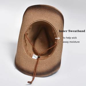 Denim Western Straw <b>Hat</b> for <b>Men</b> and Women <b>Summer</b> Cap with Beach Party Cowboy Felt 3 Colors Man and Woman's Western <b>Hat</b> - Product Image 2