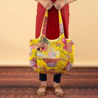 حقيبة حمل مصنوعة يدويًا من القطن الراجستاني ، حقيبة يد نسائية من القطن الخالص عبر الجسم ، مرقعة قماشية محمولة